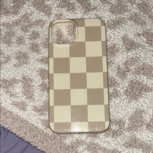 Checkered Tan and Cream Phone Case